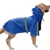 Ropa de abrigo de lluvia para perros mascota perro grande cachorro impermeable casual chaqueta impermeable trajes amarillo más el tamaño XXL impermeable para perros grandes 201102