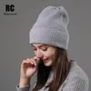 [Rancyword] Chapeaux d'hiver pour femmes en laine tricoté angora chapeau de bonnet femelle chaude chaleur chaude fourrure crullies cruelle pour fille rc2078 y201024