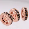 9*2.6MM Micro Pave Rondelle Gold/Silver/Black Brass Spacers CZ Charm Beads for DIY Bracelet Necklace Making