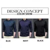 BROWON Spring Autumn Long Sleeve T Shirt Men Korean Style Slim Fit Business Casual Turn-down Collar Pullover Tshirt 220115