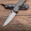 Liten vikkniv VG10 DAMSCUS STEEL BLADE TC4 Titan Alloy EDC Pocket Knives med Retail Box Package