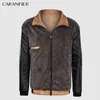 Caranfier Mens Leather Jackets Motorcykelstativ Collar dragkedja fickor Male Us Size Pu Coats Biker Faux Leather Fashion Outerwear 2011303030