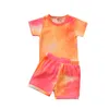 Conjuntos de roupas infantis meninas meninos roupas crianças tie dye pit stripe topsshorts 2pcsset verão moda boutique roupas de bebê z20343149916