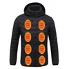 Men Winter USB Heating Jackets Smart Thermostat women Warm Hooded Heated Clothing Fever 8 places cotton-padded jacket 201209