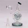 Glass Bong Waterpipe Hookah Recycler Oil Rigs with Unique Colorful Percolator 7in height 14mm Bowl