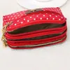 Vente chaude Polka Dots Imprimé Femmes Coin Purse Clutch Wristlet Sac Téléphone Clé Makup Makeup Sac Mélange Femme Carte de crédit Tote 300Q