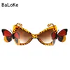 Lunettes de soleil Summer Summer plage baroque Crystals de fleur décoration Cat Eye Femmes Full Frame 18920938