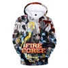 أنيمي Fire Force Kids Hoodies Shinra Kusakabe Cosplay Hoodie Sweatshirt Boys Girls Long Sleeve Wooded Jacket Children Clothers230O