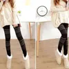 Normov Fashion Totem Winter Leggings High Waist Warm Plus Velvet Slim Sexig Utskrift Stickad Casual 211221