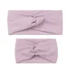 2pcs/set Mom Mother & Daughter Kids Baby Girl Bow Headband Solid Color Head Hair Band Accessories Parent-Child Family Headwear