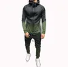 Hot plus size 4XL Causal designer zipper autumn sports suit sportman jogging men's workout Gym training tight tracksuit tops+pants