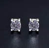 Sterling Silver S925 2CT Moissanite Diamond Earring Wedding Engagement Earrings Excellent Cut Snow Round Hip Hop