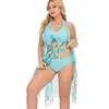 Sexy Set 5XL Printed Stitching Cover Belly Slim Extra Large Split Swimsuit Lady Bikini Female Biquini Girl Summer Beach Swimming Suit ZL0487