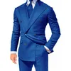 Sarı Kruvaze Slim Fit Erkekler Için Fitli Suits Lake Yaka Özel 2 Parça Düğün Damat Smokin Adam Moda Giysileri Set Ceket 201106