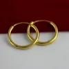 Small Circle Smooth 18k Yellow Gold Filled Womens Hoop Earrings 20mm