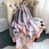 Sciarpe Sciarpa di seta elegante Hijab per le donne Lusso 180 * 90 cm Scialle di Pashmina Avvolge Musulmano Primavera Spiaggia Stole Echarpe 2022 Design