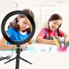 10 inch Ring Light Short Tripod 26cm Tafelblad Lamp Bureaulamp met Selfie Stick voor Telefoon YouTube Vlog Webcam Live Streaming