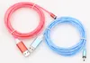 3,3 pés/6 pés 3A LED Glow Flowing Magnetic Charge Cables Micro type c cable Samsung Android Luminous Magnet Charging Wire with OPP bag