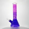 Resplandor en la oscuridad Big Bongs Tuberías de agua Tubo recto Bong de vidrio Cachimbas Plataformas petroleras Percolador Heady Glass Beaker Base 3D Trabajo hecho a mano 7 mm de espesor