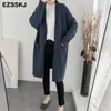 Paresseux v-cou surdimensionné long pull cardigans veste manteau nouvelles femmes pull épais Corée cardigan veste manteau outwear TOP 201128