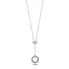 Högkvalitativ klassisk 925 silver dubbelsidiga enkla hjärtan av, cirklar, kärleksform halsband Original damer smycken med charm Q0531