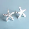 Exquisite Stud Earrings Fashion Anti-allergic 925 Sterling Silver Jewelry Micro-embedded Crystal Starfish Personality