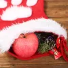 Weihnachtsstrümpfe Plüsch Haustier Paw Muster Weihnachtsgeschenkbeutel für Kinder Halter Bag Hängende Urlaub Weihnachten Dekorationen LLS264
