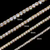 Iced Out Tennis Chain Hip Hop bling smycken Mens halsband Silverguld diamanthalsband 3mm 4mm 5mm 6mm279r