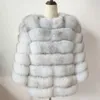 Casaco de casaco de casaco natural de pele feminina para inverno quente sobre casaco real colete de pele 201103