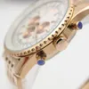 Kwarc chronografowy na rękę na rękę na rękę na rękę na rękę Rose Gold Case biały pokrętło TI3 Pełny stal nierdzewna A24322 Stopwatch Mężczyzna WA248Q