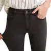 Kot Kadın Yüksek Bel Skinny Artı Boyutu Ayak Bileği Uzunluk Temel Ince Siyah Siyah Gri Kalem Denim Pantolon LJ200811