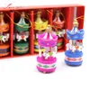 6PCS Carrousel Creative Desktop Decor Merry-go-round Fai da te Artigianato in legno Ornamenti natalizi Casa Decorazione della festa nuziale Giocattoli per bambini 201203