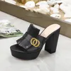 Designer-Damen-Halbhausschuhe aus Rindsleder, 100 % Leder, Wildleder, dicke Absätze, Metall-Slides, Damenschuh, Strand, faule Sandalen, Schuhe mit hohen Absätzen, große Größe 35–40–41–42