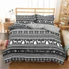 Homesky 3D Merry Christmas Bedding Set Duvet Cover Red Elk Conterter Bed Set Presenter Queen King Size 201113