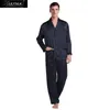 Lilysilk 100 silke pyjamas set för män 22 momme lyx naturlig med kontrast trim herrar kläder gratis frakt lj201112
