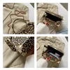 女性ショルダーバッグスクエアボックスデザインファッションハンドバッグデザイナーヒョウパターンハンドバッグ女性クラッチ財布