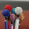 NEWCrystal Element Roller Ball Pen Big Diamond Ballpoint Pens Gem Wedding Office Supplies Gift 11 Colors RRE12292