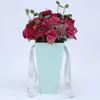 60Pcs Pure Color Flower Paper Boxes With Handhold Hug Bucket Florist Gift Packaging Box Party Gift Packing Cardboard 15*27*9 CM