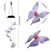 2V 40maH Solar Intelligent Light Control Design and Color Shell Butterfly Wind Chime Corridor Decoration Pendant Solar Panel Colorful Light