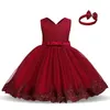 Baby Girl Clothes Birthday Girls Tutu Dress Wedding Vestido Red Christmas Dress Evening Party Gown Princess Dresses for Girl LJ201221