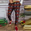 Men's Suits & Blazers Business Pants Striped Print Buttoned Trousers Male Casual Spring Social Slim Fit Suit Autumn Zipper Soft Long