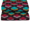 6 yards / partij Blackground Afrikaanse Stof Diamantpatroon Ankara Polyester Doek voor naaien Wax Print Handwerk DIY Materiaal