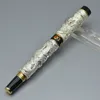 Высокое качество Jinhao бренд ручка серебристый и серый двойной формы рельефы роликовые шариковые ручки роскошные школьные кабинеты поставки писать гладкие подарочные ручки