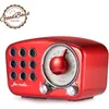 Portable Speakers Red Bluetooth Speaker Vintage Radio-Greadio FM Radio Old Fashioned Classic Style Strong Bass Enhancement Loud Volume