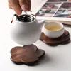 Walnut Wood Coasters Plum Blossom Shape Cup Pad Coffee Thee Cup Houten Drink Mat Home Bar Office Mug Coaster Eef3921