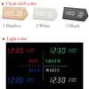 LED Wooden Alarm Clock Table Voice Control Digital Clock Temperature Humidity Display Wood Despertador Desktop Clocks USB/AAA LJ200827