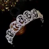 Europeisk brud prinsessa Diana Crown Crystal Headband Smycken Bröllop Tillbehör Bröllop Huvudbonad Tiaras Zircon Crown Headpieces