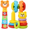 Montessori Baby early education toys rainbow stacked cup Hundred changes fitness ball Nesting Stack Rainbow Ring Tower Baby Gift LJ201124