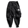 Японская уличная одежда Techwear Брюки-карго для мужчин Baggy Wide Leg Black Jogger 220217