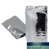 100 шт. 14x20см Вставка Глянцевая алюминиевая фольга Zip Lock Packaging Bags Team Seal Re по многоразовой упаковкой Сумка на молнии Candy Snucks Pouch